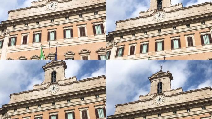 位于罗马的Montecitorio宫的正面，是意大利众议院的席位