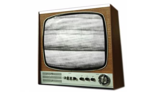 旧模拟电视机上的电视静电。4k