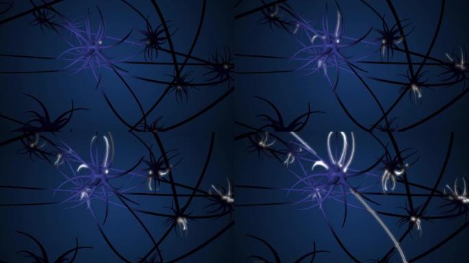 4k视频的抽象突触和神经元细胞发送电化学信号。