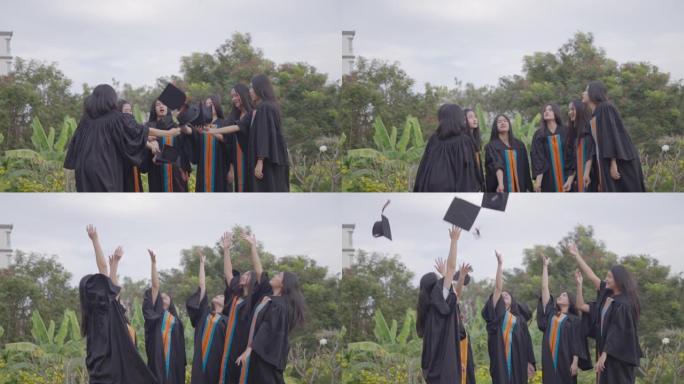 毕业当天大学毕业的一名女学生