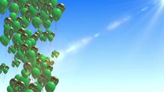 节日七彩气球飞行动画背景
