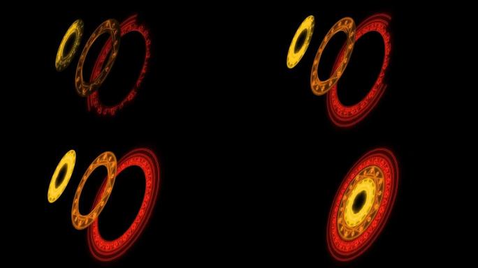 向导维度魔法周期褪色3D三色级移动并始终在黑屏上旋转