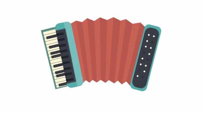 手风琴。手风琴，一种乐器的动画。卡通