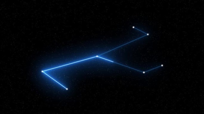 麒麟座 -- 带星域空间背景的动画十二生肖星座和星座符号