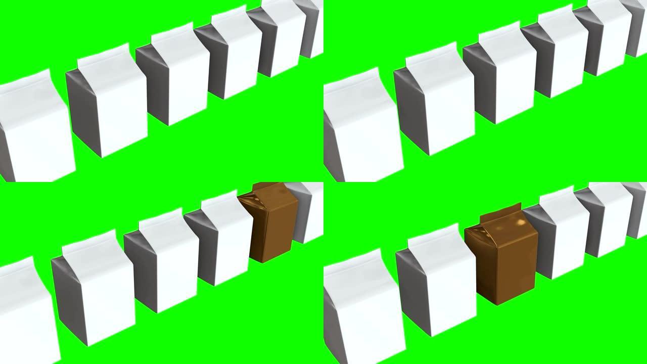 牛奶或果汁盒。零售包装模型。