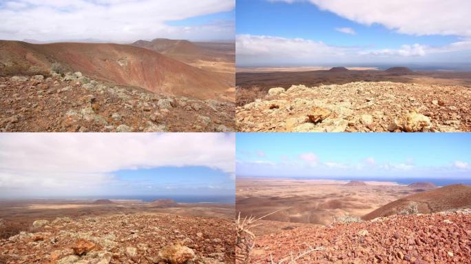 火山巴尤约延时视频-Corralejo附近的富埃特文图拉景观。