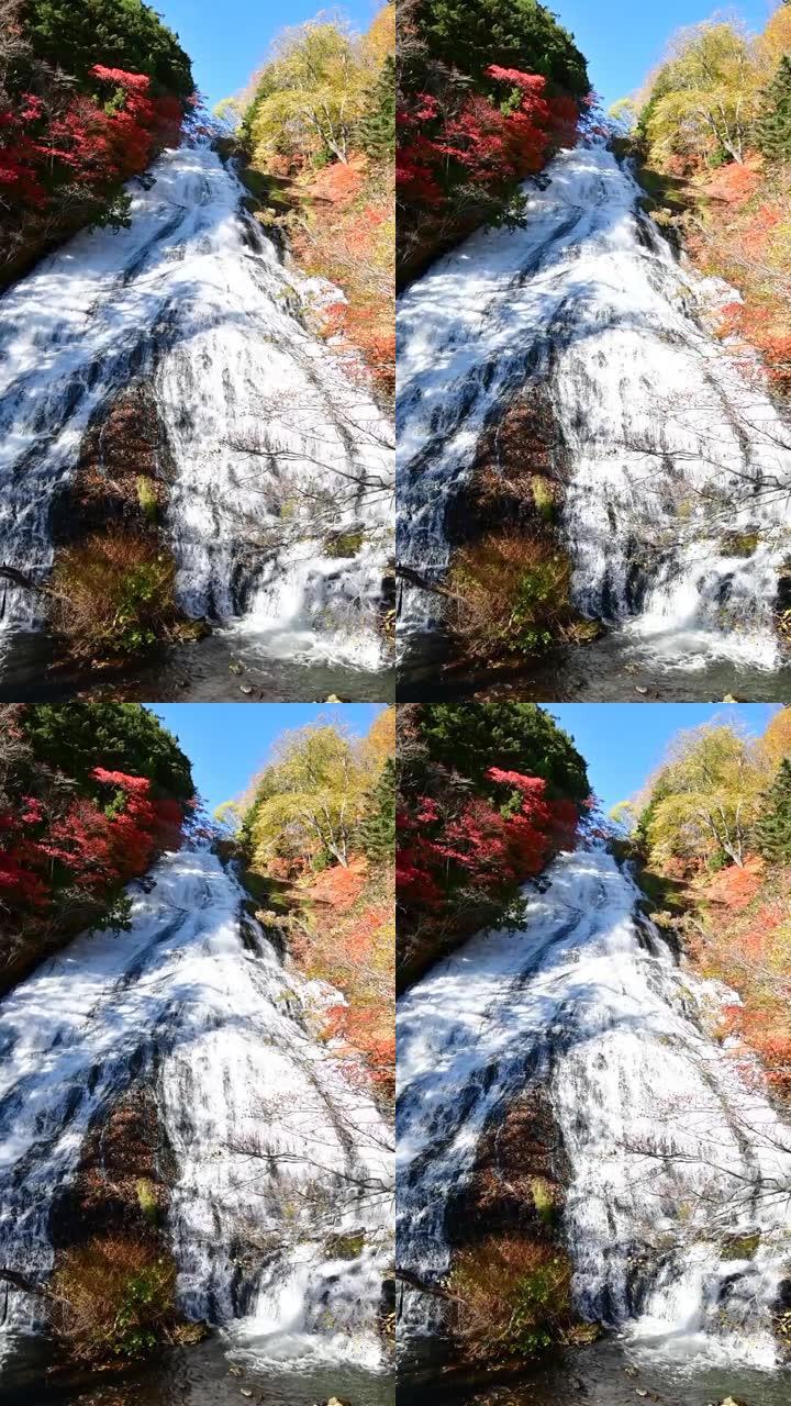 栃木县秋日的著名瀑布: 裕隆瀑布