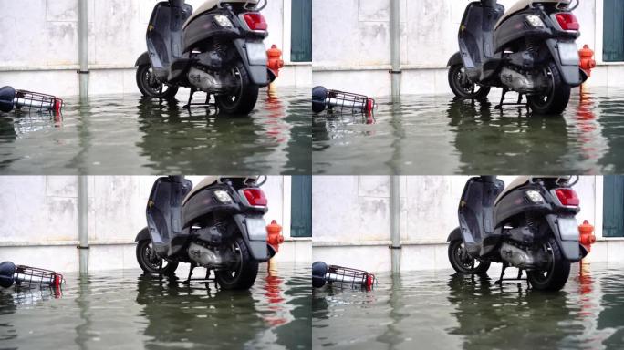 城市体验高水位覆盖自行车停车