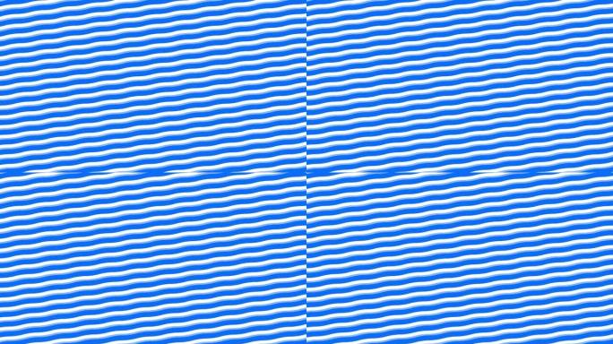 移动在蓝色背景上循环一条简单的白色波浪线