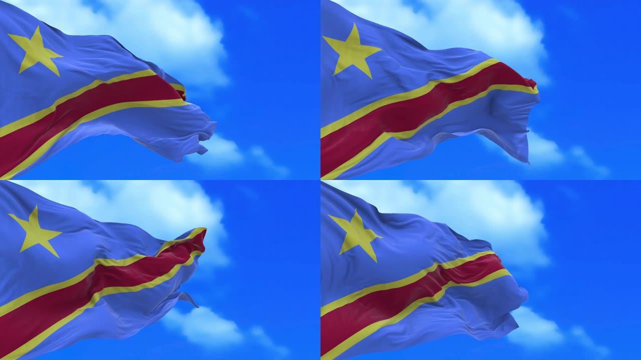 无缝循环的刚果民主共和国国旗。