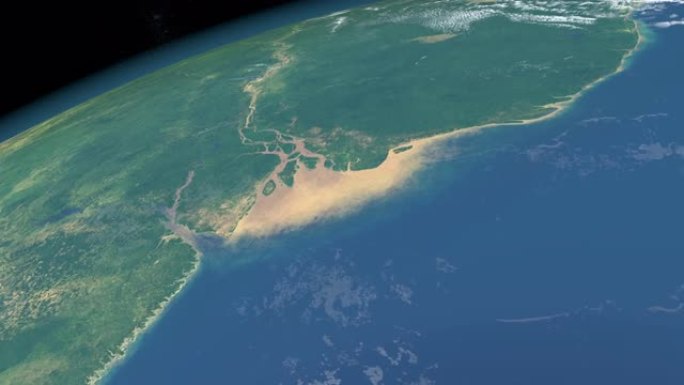 来自外层空间的地球行星中的亚马逊河三角洲