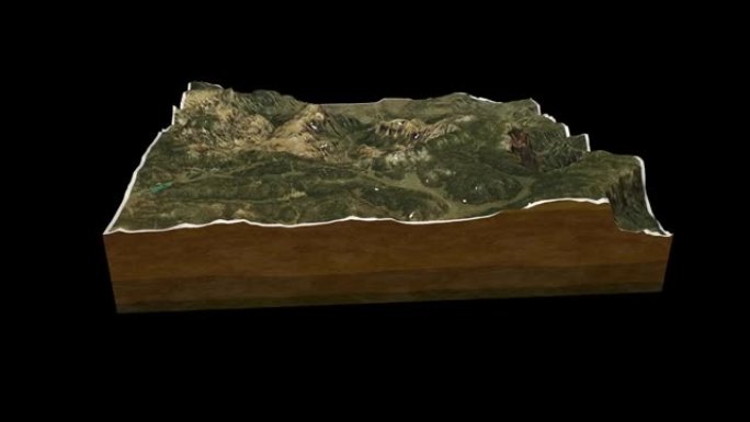 布莱斯峡谷地图3D渲染360度循环动画