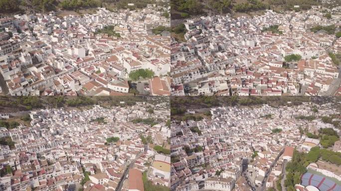 西班牙科斯塔德尔索尔米哈斯普韦布洛典型村庄的空中风景
