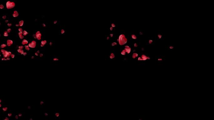 动画3d爱心情人节符号，系列，背景，流量，爆炸4k无缝循环，色键，股票视频