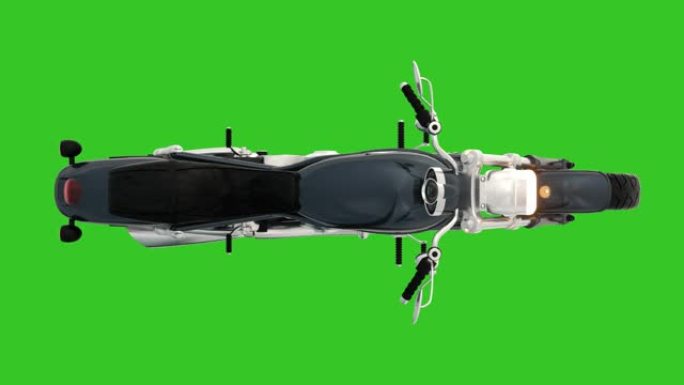 绿色屏幕上的经典自行车4k动画。色度关键背景上的动画摩托车
