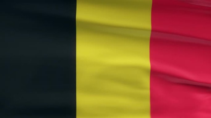 比利时国旗飘扬在风seamles环3d动画。4 k的决议