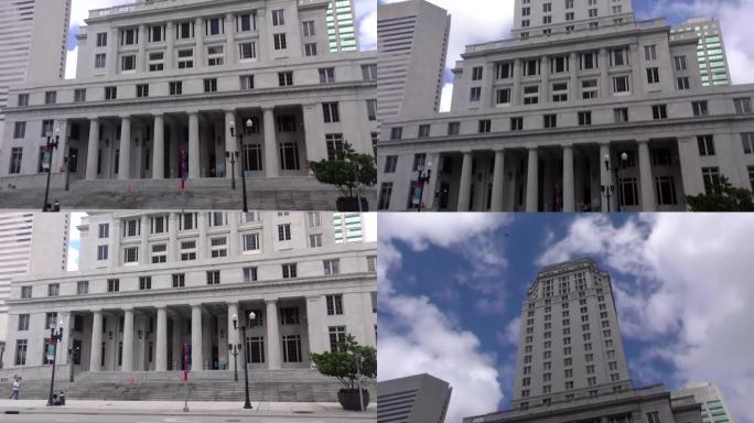 迈阿密戴德县法院大楼倾斜天空