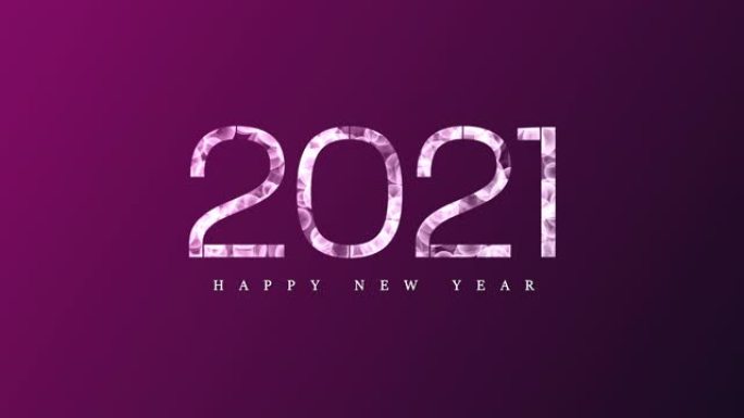 4k粉色Bokeh 2021新年快乐背景