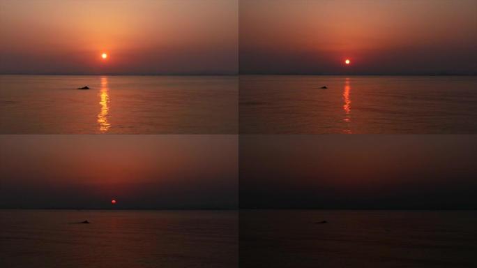 海上日落的延时视图