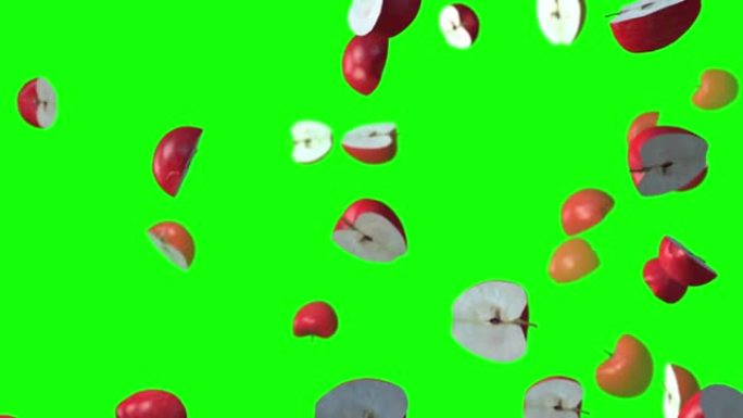 苹果水果循环绿色屏幕动画