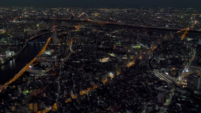 日本东京市建筑物上的微小灯光