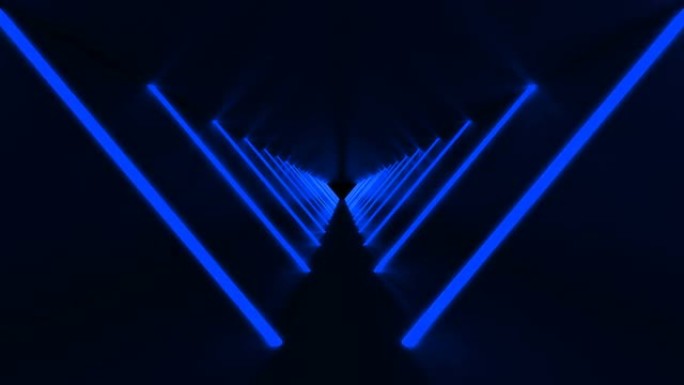 带蓝灯的技术无限循环隧道