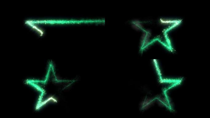 绿星光条纹轨迹粒子动画