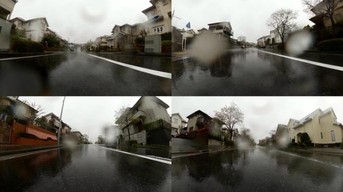 雨天/住宅区驾驶汽车