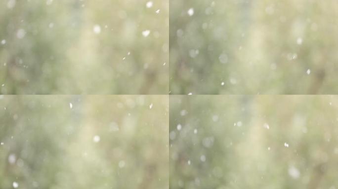 平稳移动的雪块与美丽的bokeh