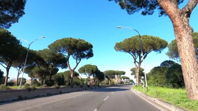 冠状病毒大流行期间罗马的一条荒芜的道路