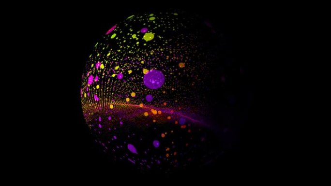 未来抽象彩虹波形声音音频音乐尺寸球振荡在球体可视化波技术数字表面