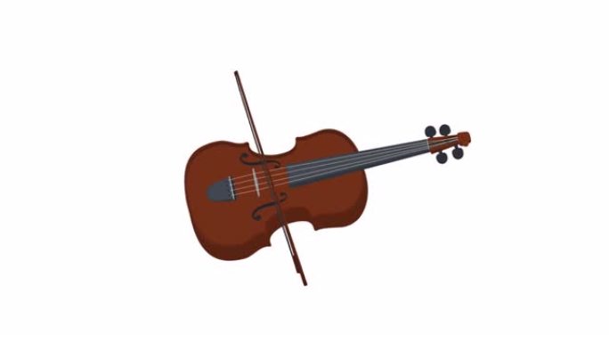 小提琴。乐器的动画。卡通