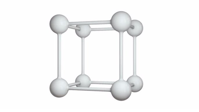 分子网格。连接结构。3d渲染动画