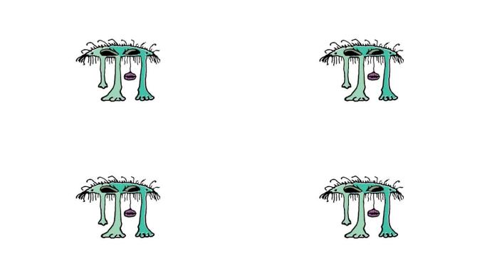 愤怒的幻想怪物绘画动画