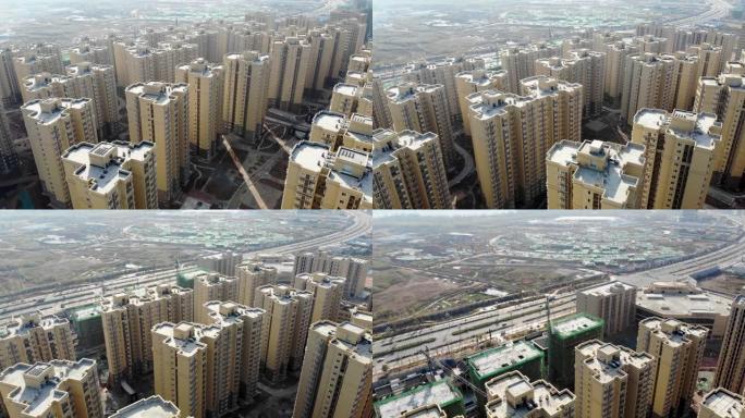 中国新公寓大楼的天线。