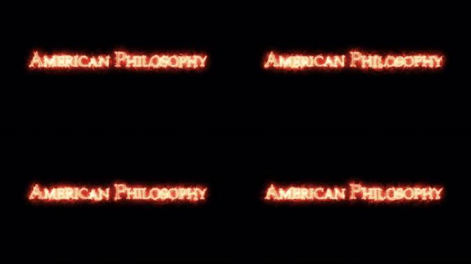 用火书写的美国哲学。循环
