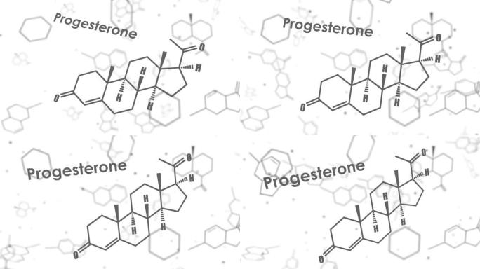 孕酮分子结构。