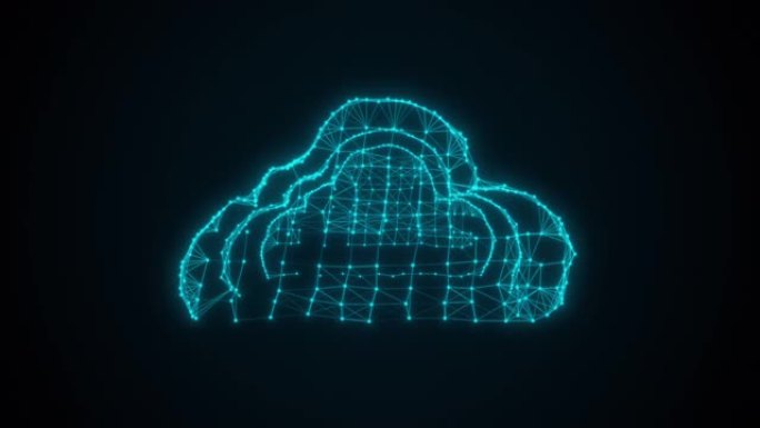 由连接点形成的云存储，计算机生成。虚拟数字背景的3d渲染