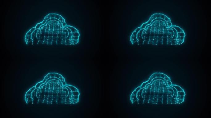 由连接点形成的云存储，计算机生成。虚拟数字背景的3d渲染
