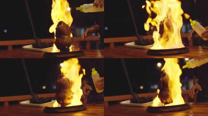 火山鸡，一种可以在泰国餐馆找到的食物。