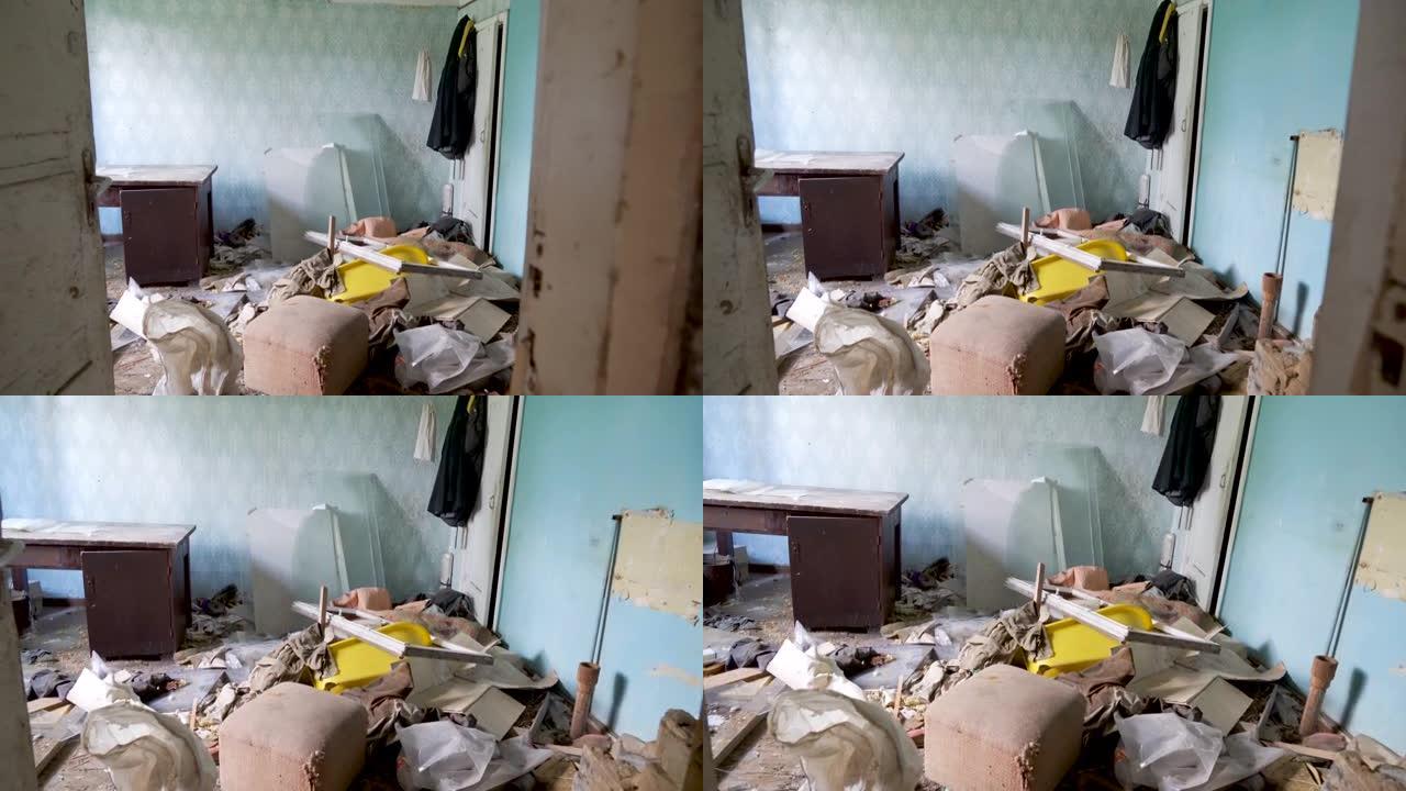 废弃房屋凌乱肮脏的房间