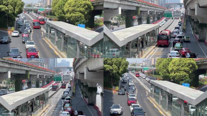 BRT公交专线 成都二环高架 公交站