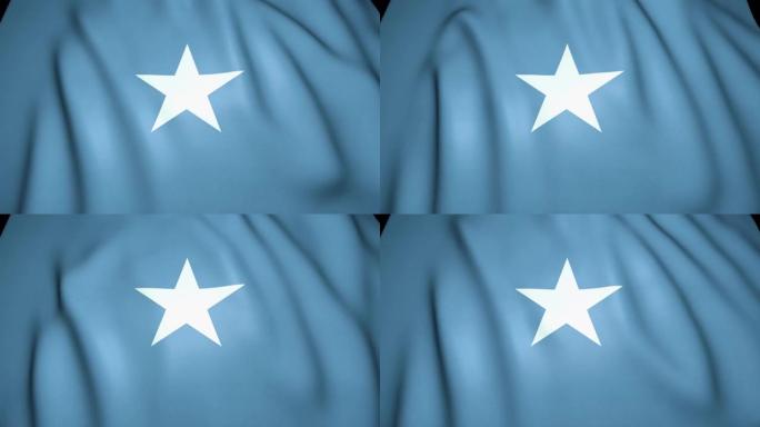 挥舞着现实的索马里国旗背景。循环动画