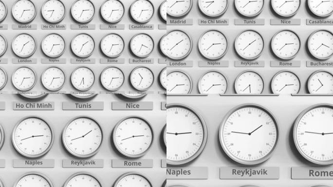 专注于显示雷克雅未克的时钟，冰岛时间。3D动画