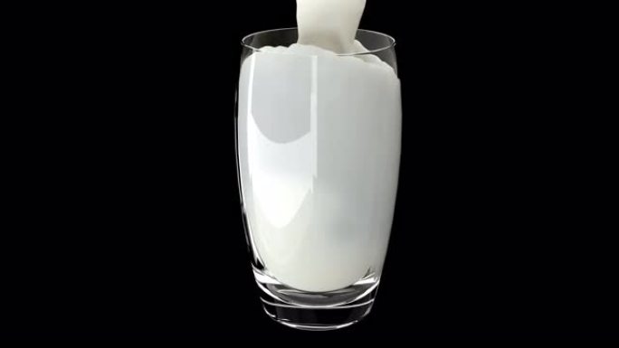 牛奶倒入透明玻璃液体飞溅4k