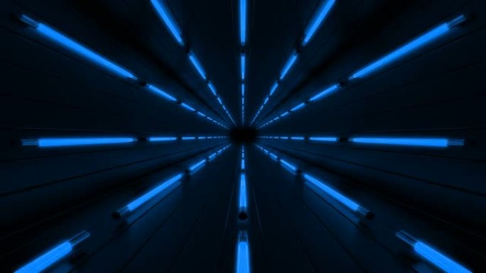 蓝线数字艺术环形隧道