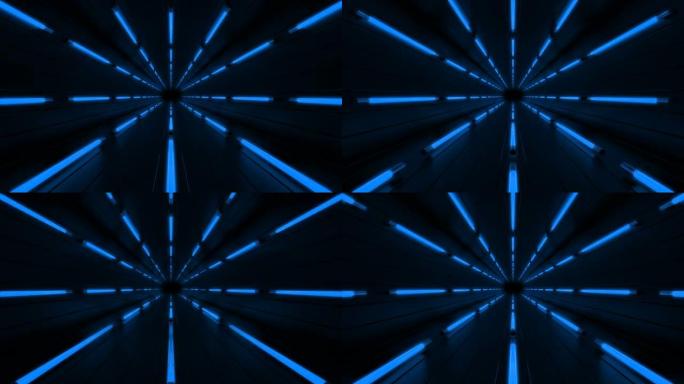 蓝线数字艺术环形隧道