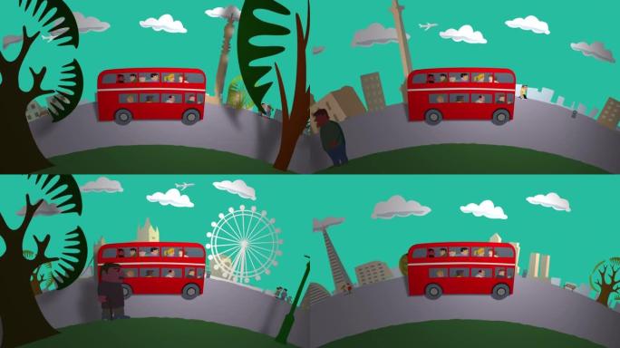 旅程通过伦敦动画视频