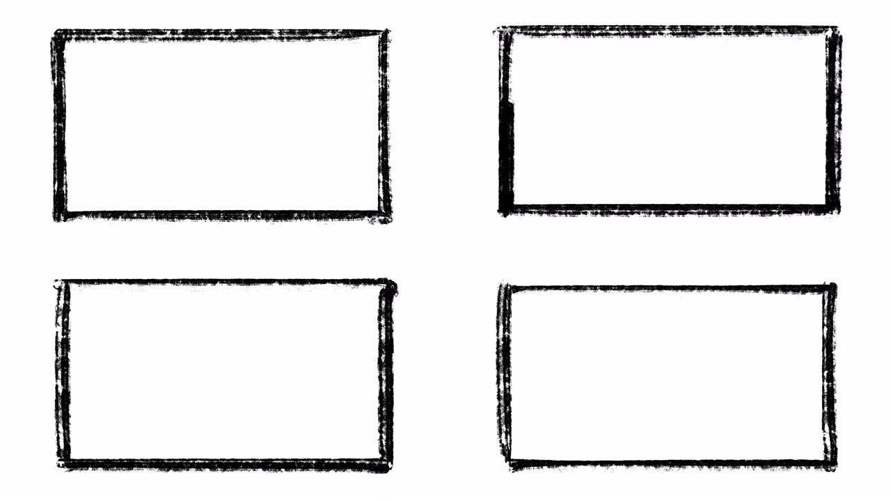 刮擦的涂鸦框架，在白色背景上孤立的定格动画