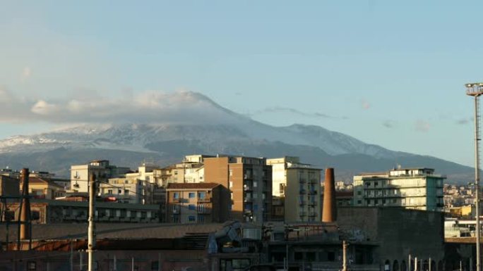 埃特纳火山的时间流逝。